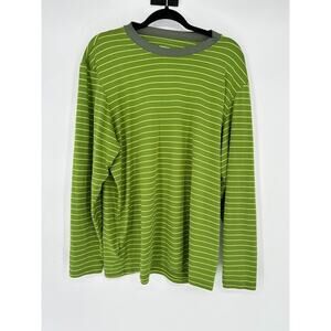 Patagonia Shirt Mens XL Green Striped Capilene Long Sleeve Performance Outdoor